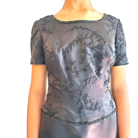 Vintage Alfred Angelo Short Sleeve One-Piece Special Occasion Evening Gown - Picture 2 of 16